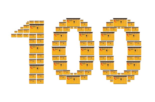 100 parcel lockers installed