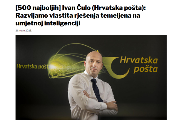 Lider: [500 najboljih] Ivan Čulo (Hrvatska pošta): Razvijamo vlastita rješenja temeljena na umjetnoj inteligenciji